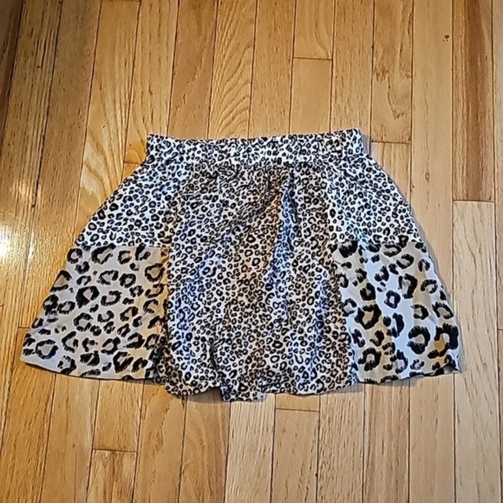 The Childrens Place Girls Multicolor Leopard Print Stretch Mini Skirt Size Large